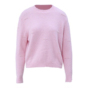SOMSOM/索玛冬季新品珍珠装饰圆领温柔百搭休闲长袖针织衫毛衣