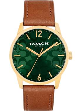 COACH/蔻驰奥莱男士绿色老花表盘KEANE腕表，39MM