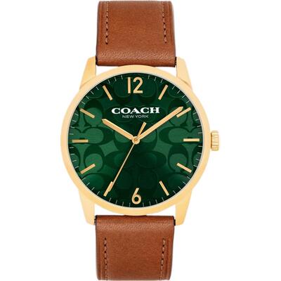 COACH/蔻驰奥莱男士绿色老花表盘KEANE腕表，39MM