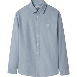 海澜之家商务时尚牛津纺休闲长袖衬衫26春季纯棉全棉衬衣男士大码