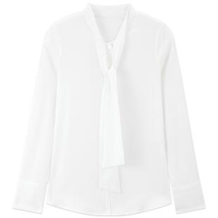 MB MindBridge春季法式气质衬衫女飘带长袖衬衣2026新款通勤上衣