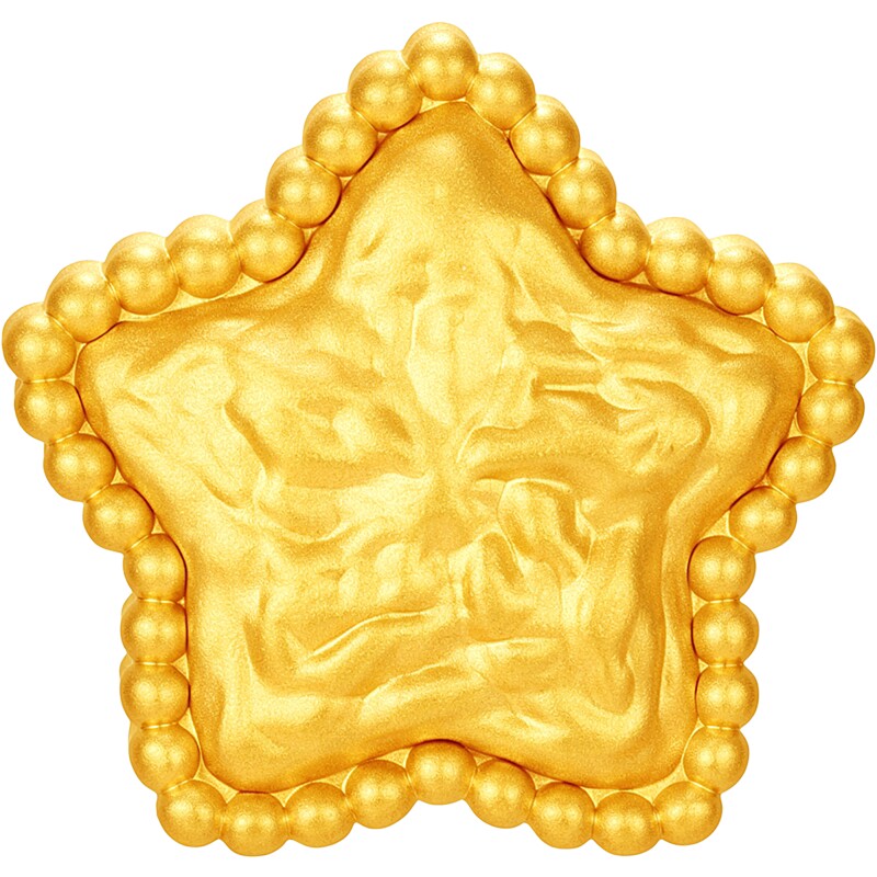 潮宏基好事发生陨石星星黄金串珠5D硬金足金转运珠手串生日送礼