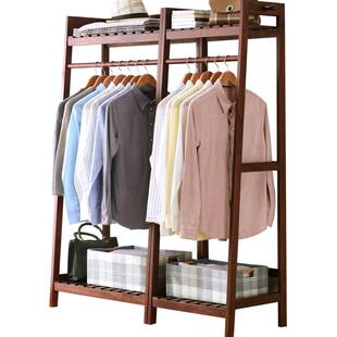 【特价】衣帽架实木衣架落地卧室挂衣架简约现代衣服架子落地衣架