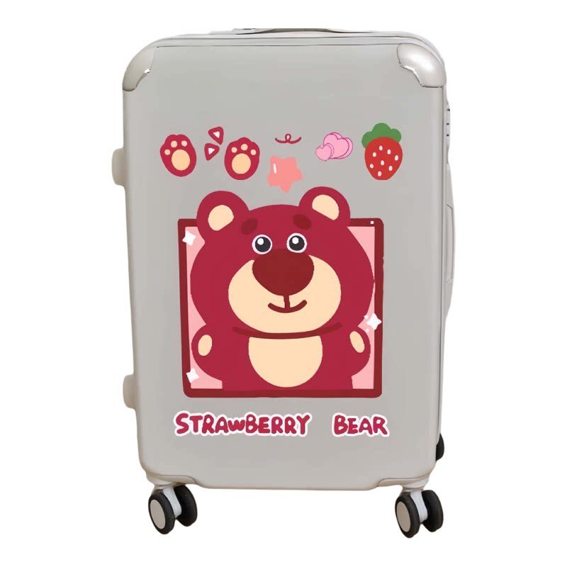 卡通可爱草莓熊行李箱贴纸