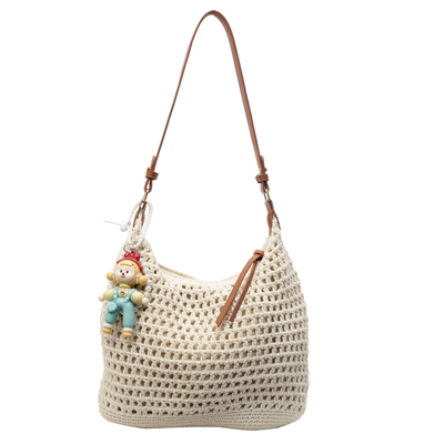 编织托特包女休闲单肩腋下包