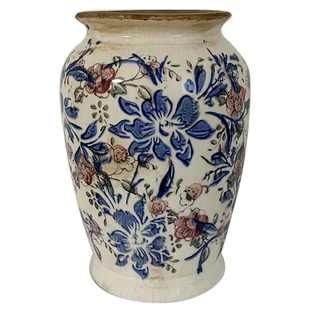 复古森林欧式青花冰裂釉做旧古典花纹陶瓷花瓶水培干鲜花居家装饰