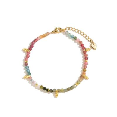 Wens爱心碧玺彩色串珠手链手串女