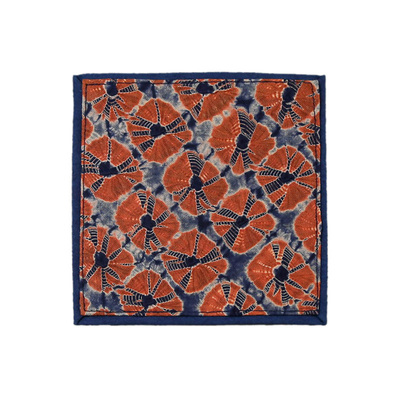 扎染方杯垫布茗堂植物蓝染