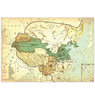 三国古地图墙纸魏蜀吴疆域三国战图壁纸历史文化书房复古装饰壁画