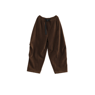 小小大星球童装 褶裥分割灯芯绒螃蟹裤 男女童冬复合绒加厚哈伦裤