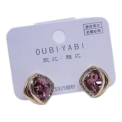 银针复古复古锆石气质耳钉时尚