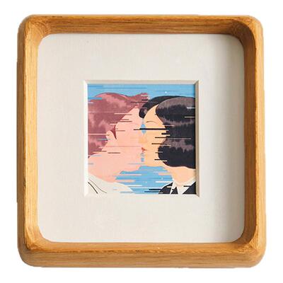 青空馆实木简约手心摆台迷你可爱