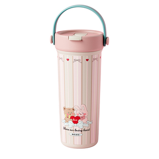 物生物高颜值成人吸管保温杯女生大容量不锈钢茶水分离泡茶水杯子