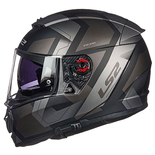 LS2摩托车头盔男女士双镜片大码机车冬季防雾全盔覆式四季跑盔390