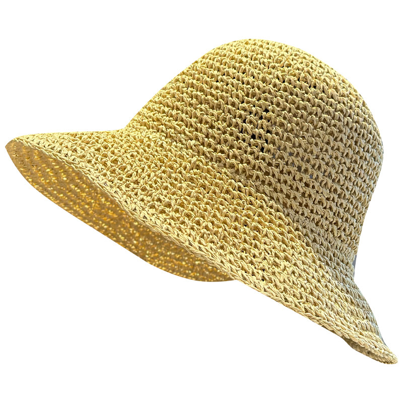 夏季编织大檐纯色草帽子女