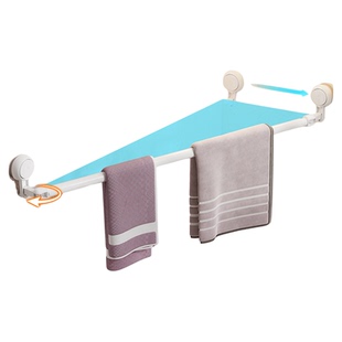 太力吸盘毛巾架卫生间免打孔浴室伸缩毛巾杆置物架洗漱台挂杆挂钩