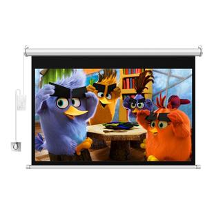 电动投影幕布4K家用卧室高清遥控84寸自动升降投影仪屏幕壁挂抗光