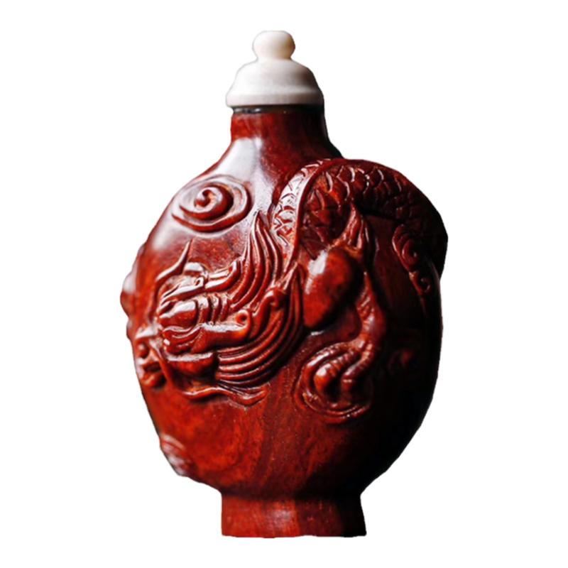 红木鼻烟壶高档全手工小叶紫檀