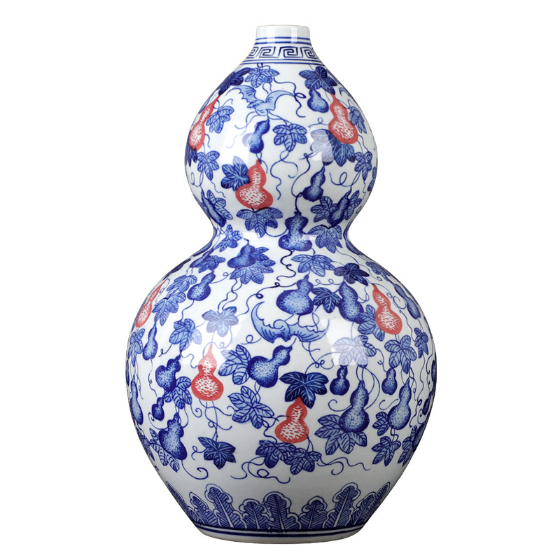 景德镇陶瓷器青花瓷釉里红葫芦