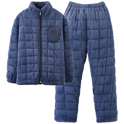 猫人优品睡衣男款秋冬季加绒加厚