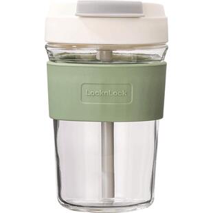 乐扣乐扣吸管杯玻璃杯水杯便携咖啡杯外带随行杯子泡茶杯女士官方