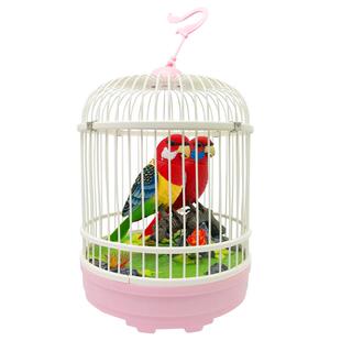 儿童玩具声控感应鸟笼带鸟电子鸟仿真小鸟会叫会动会说话的鹦鹉鸟