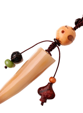 牛角尖钥匙链男腰皮带中国风吊坠