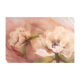 上海故事2025新款真丝印花桑蚕丝长巾披肩丝巾送长辈妈妈款礼盒装