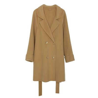 popchrio加厚羊毛双面呢大衣