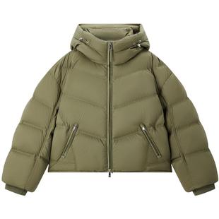 【张婧仪同款】太平鸟绿泡泡商场龟背版型保暖羽绒服女A1ACF4208