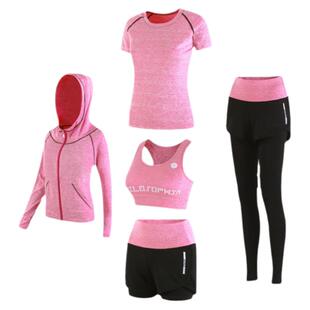 瑜伽服套装女跑步短裤长裤洋气小个子速干健身显瘦春夏季含胸垫