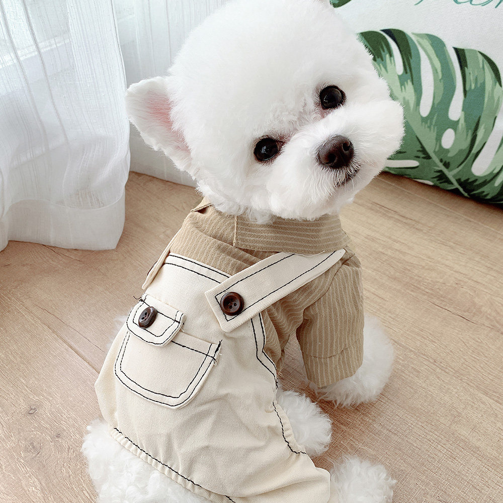 宠物夏季比熊小型犬雪纳瑞泰迪博美猫咪狗狗衣服夏天四脚衣背带裤