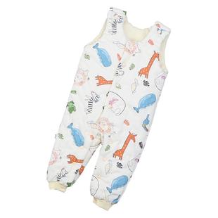 宝宝手工棉花棉裤婴儿闭裆背带棉花裤男女宝加厚连体裤冬季棉花裤