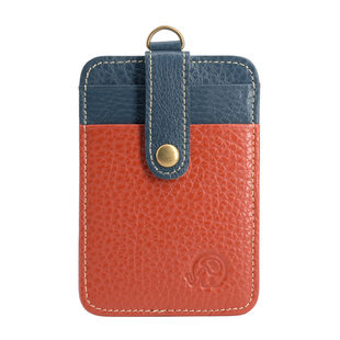 头层牛皮女卡包真皮证件包工牌钥匙绳校园卡套挂脖绳门卡身份包