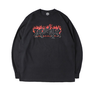 【羔羊House】Thrasher 美版限定多色水母乌鸦火焰薄款长袖T恤