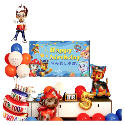 儿童生日投屏套餐汪汪队卡通气球