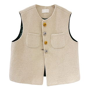 misslady洋气毛呢料立体南瓜高品质马甲外套坎肩秋冬新款马夹时尚