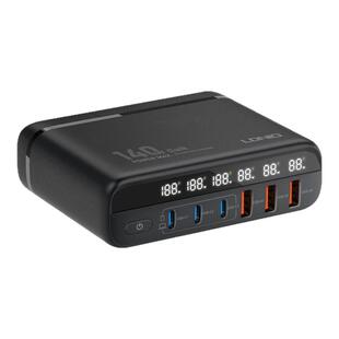 LDNIO140W氮化镓充电器智能数显英规pd快充头多功能充电站多口usb充电头旅行充电适用iPhone17平板笔记本电脑