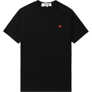 IT CDG PLAY COMME des GARCONS川久保玲情侣爱心logo装饰短袖T恤