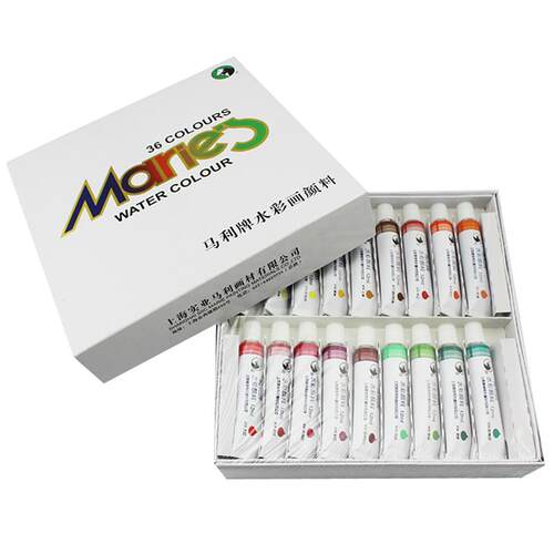 马利水彩颜料套装美术专用绘画小学生儿童全套24色彩绘涂色固体管状12色便携可收纳工具水粉官方旗舰店