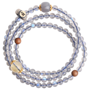 心斋堂【大愿】天然月光石手链女本命年原创设计佛珠手串饰品马年