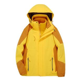 男女款可拆卸加绒户外冲锋衣情侣春秋冬款保暖银狐绒内胆潮牌定制