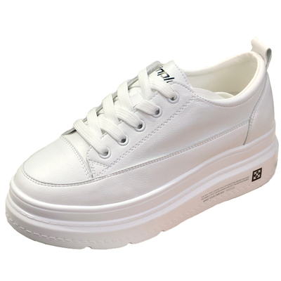 真皮内增高小白鞋女20