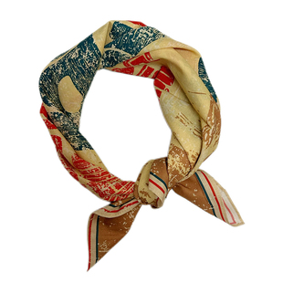 阿美咔叽摩托车棉方巾男美式复古头巾女包头时尚潮流丝巾抹胸腰带