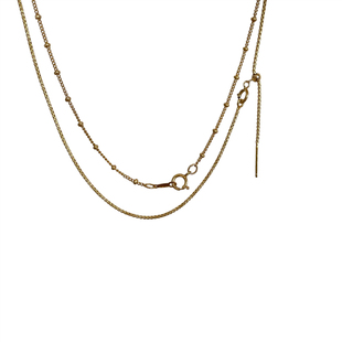 TYUSHA精致素金链/美国14K包金蛇骨项链裸链叠带可配吊坠简约基础