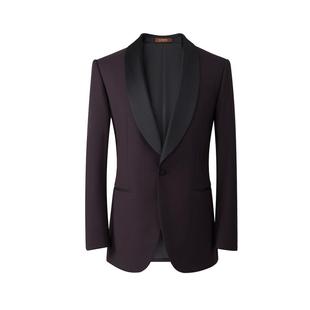 【塔士多】吉约蒙西服套装男紫色新郎结婚礼服西装外套正装演出服