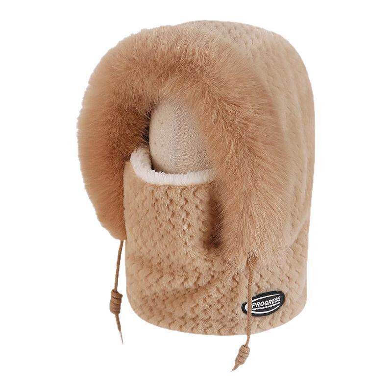 帽子围巾口罩三件套女防风帽
