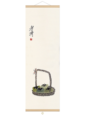 齐白石小品国画茶室禅意玄关装饰