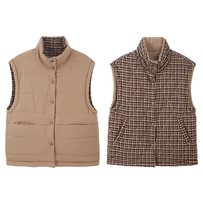 安之伴【巨保暖】三层加厚夹棉马甲睡衣女款冬季两面穿背心家居服