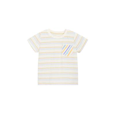 whitewheat彩色条纹毛毡爱心T恤